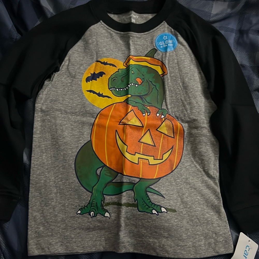 Carters long sleeve dinosaur Halloween shirt